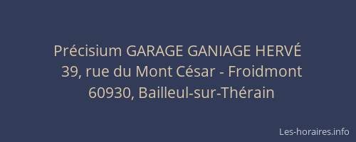 Pr&eacute;cisium GARAGE GANIAGE HERV&Eacute;
