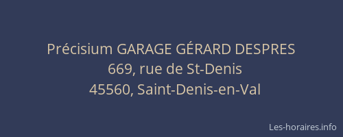 Pr&eacute;cisium GARAGE G&Eacute;RARD DESPRES