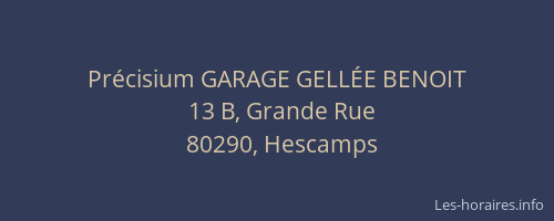 Pr&eacute;cisium GARAGE GELL&Eacute;E BENOIT