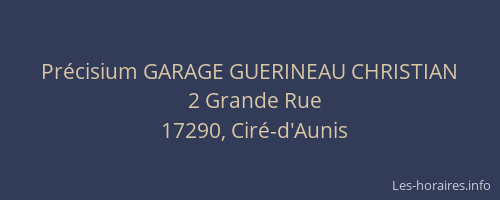 Pr&eacute;cisium GARAGE GUERINEAU CHRISTIAN