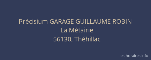 Pr&eacute;cisium GARAGE GUILLAUME ROBIN