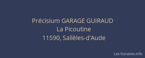 Précisium GARAGE GUIRAUD