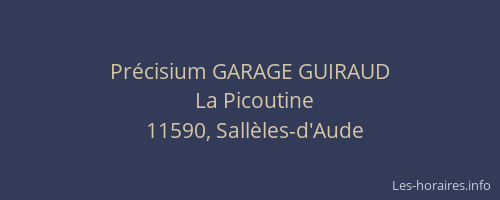 Pr&eacute;cisium GARAGE GUIRAUD