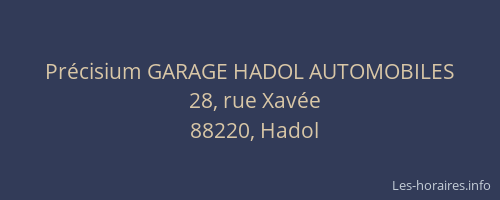 Pr&eacute;cisium GARAGE HADOL AUTOMOBILES