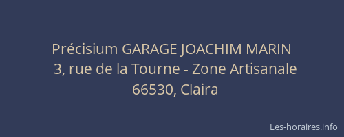 Pr&eacute;cisium GARAGE JOACHIM MARIN