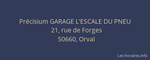 Pr&eacute;cisium GARAGE L'ESCALE DU PNEU
