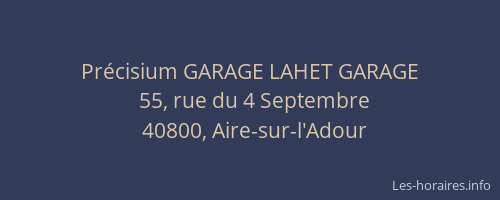 Pr&eacute;cisium GARAGE LAHET GARAGE