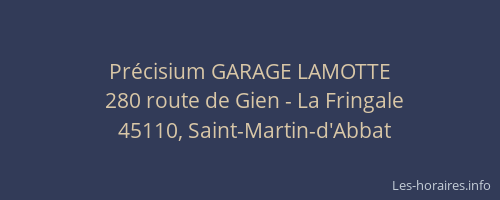 Pr&eacute;cisium GARAGE LAMOTTE