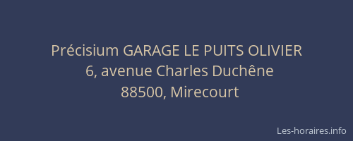Pr&eacute;cisium GARAGE LE PUITS OLIVIER