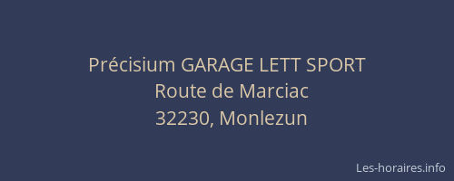 Pr&eacute;cisium GARAGE LETT SPORT