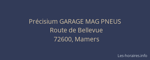 Pr&eacute;cisium GARAGE MAG PNEUS