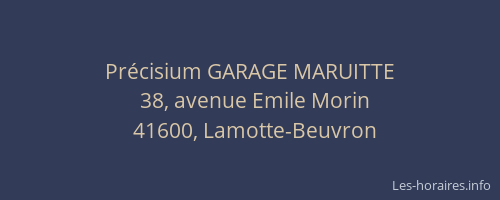 Pr&eacute;cisium GARAGE MARUITTE