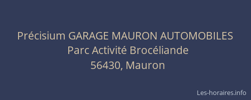 Pr&eacute;cisium GARAGE MAURON AUTOMOBILES