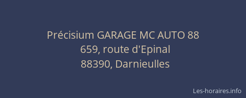 Pr&eacute;cisium GARAGE MC AUTO 88