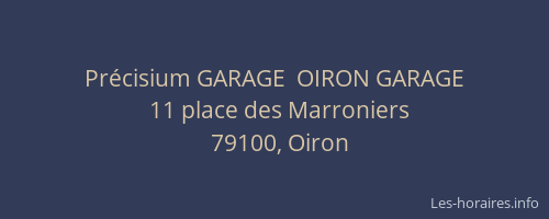 Pr&eacute;cisium GARAGE  OIRON GARAGE