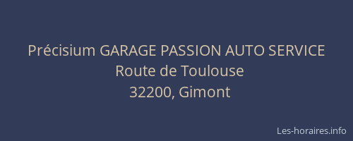 Pr&eacute;cisium GARAGE PASSION AUTO SERVICE