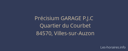 Pr&eacute;cisium GARAGE P.J.C