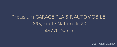 Précisium GARAGE PLAISIR AUTOMOBILE