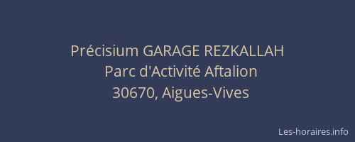Pr&eacute;cisium GARAGE REZKALLAH