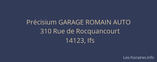 Pr&eacute;cisium GARAGE ROMAIN AUTO