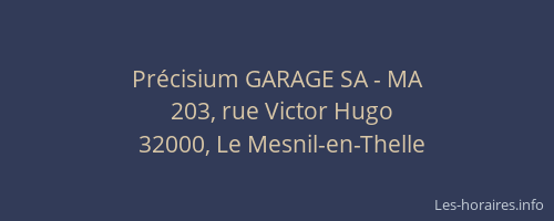 Pr&eacute;cisium GARAGE SA - MA