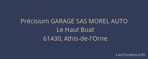 Pr&eacute;cisium GARAGE SAS MOREL AUTO