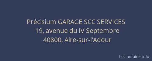 Précisium GARAGE SCC SERVICES