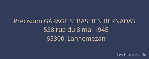 Pr&eacute;cisium GARAGE SEBASTIEN BERNADAS
