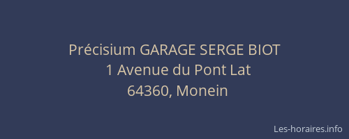 Pr&eacute;cisium GARAGE SERGE BIOT