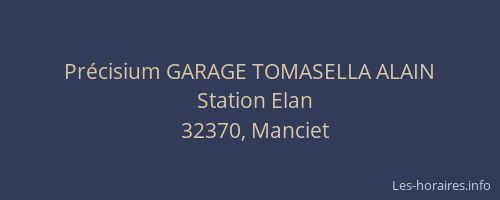 Pr&eacute;cisium GARAGE TOMASELLA ALAIN