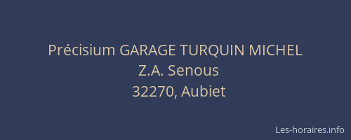 Pr&eacute;cisium GARAGE TURQUIN MICHEL