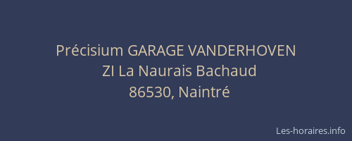 Pr&eacute;cisium GARAGE VANDERHOVEN