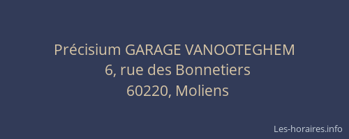 Pr&eacute;cisium GARAGE VANOOTEGHEM