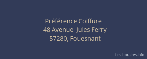 Pr&eacute;f&eacute;rence Coiffure