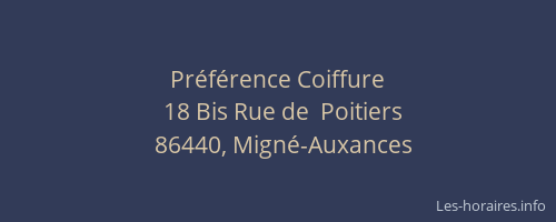 Pr&eacute;f&eacute;rence Coiffure
