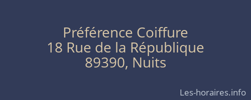 Pr&eacute;f&eacute;rence Coiffure