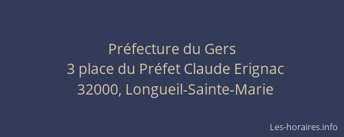 Pr&eacute;fecture du Gers