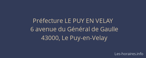 Préfecture LE PUY EN VELAY