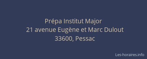 Pr&eacute;pa Institut Major