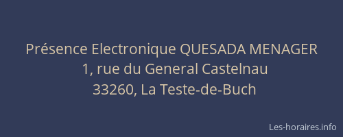 Pr&eacute;sence Electronique QUESADA MENAGER