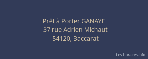 Pr&ecirc;t &agrave; Porter GANAYE