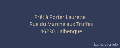 Pr&ecirc;t &agrave; Porter Laurette