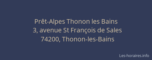 Prêt-Alpes Thonon les Bains