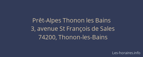 Pr&ecirc;t-Alpes Thonon les Bains