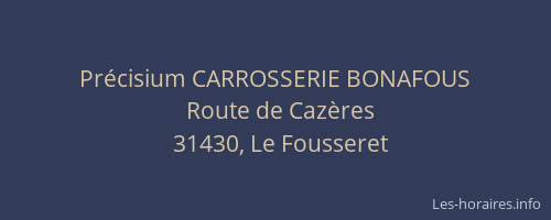 Précisium CARROSSERIE BONAFOUS