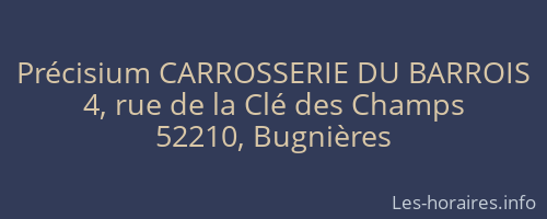 Précisium CARROSSERIE DU BARROIS