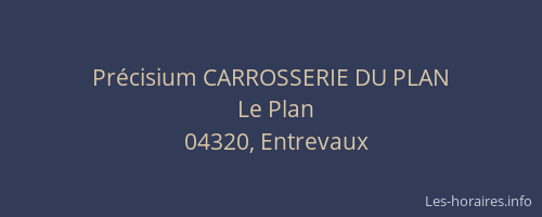 Précisium CARROSSERIE DU PLAN