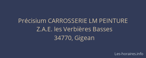 Précisium CARROSSERIE LM PEINTURE