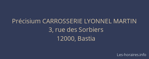 Précisium CARROSSERIE LYONNEL MARTIN