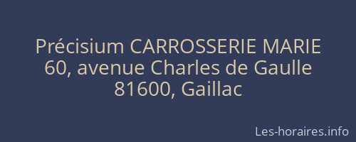 Précisium CARROSSERIE MARIE